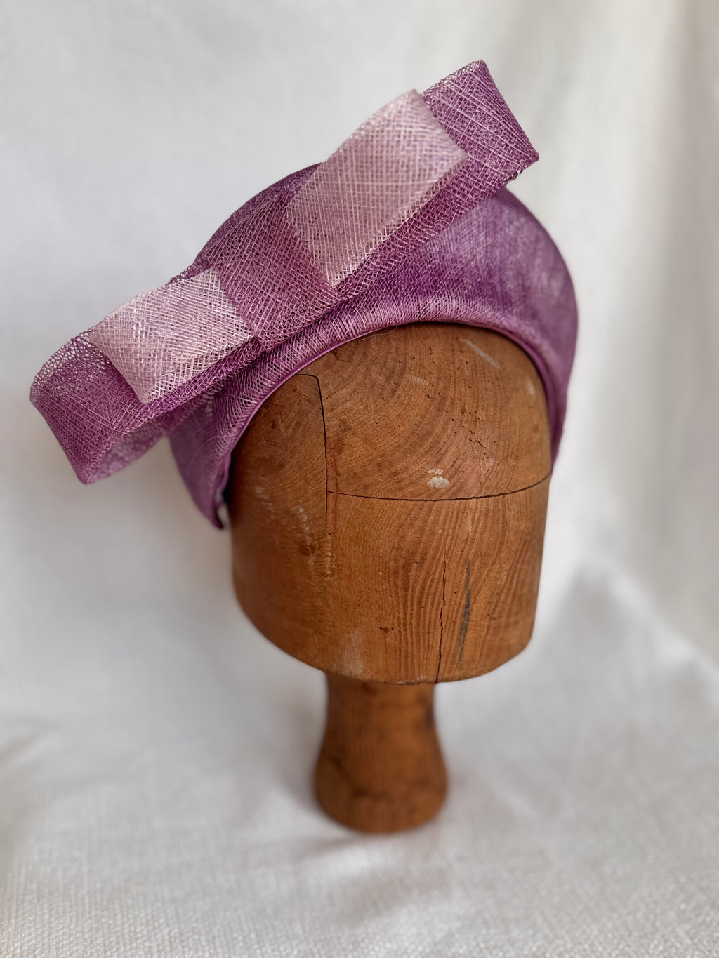 Serre-tête mariage - Noeuds en fibres naturelles - Mauve