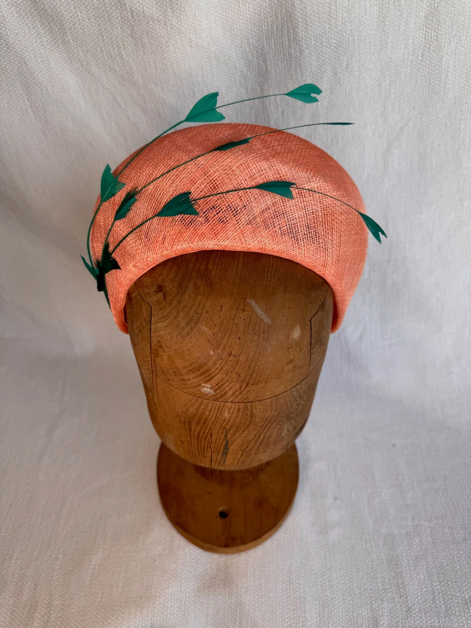 Serre-tête - Plumes - Corail Vert