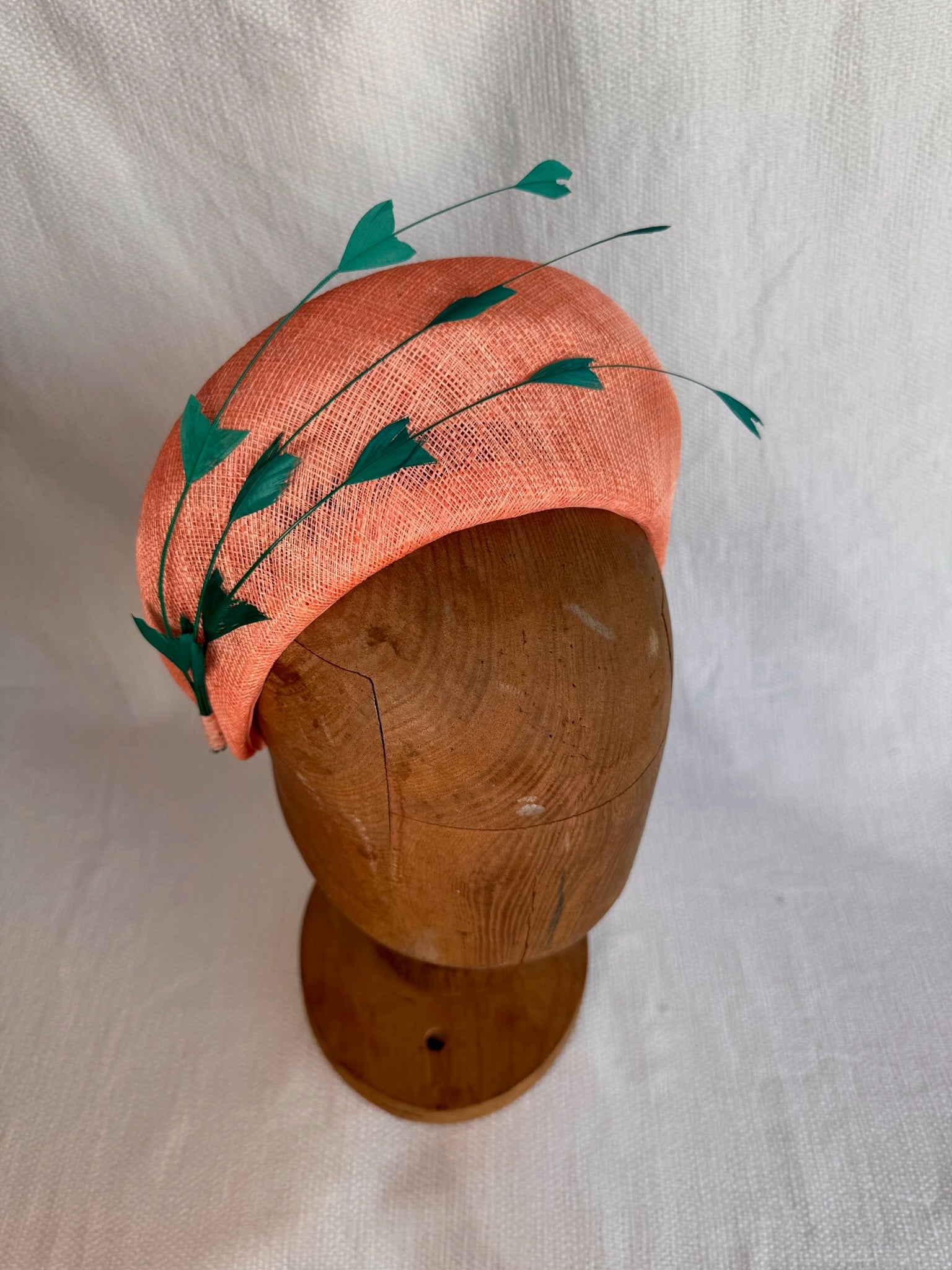 Serre-tête - Plumes - Corail Vert