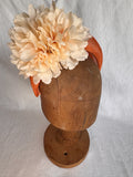 Serre-tête mariage - Fleurs - Orange et beige