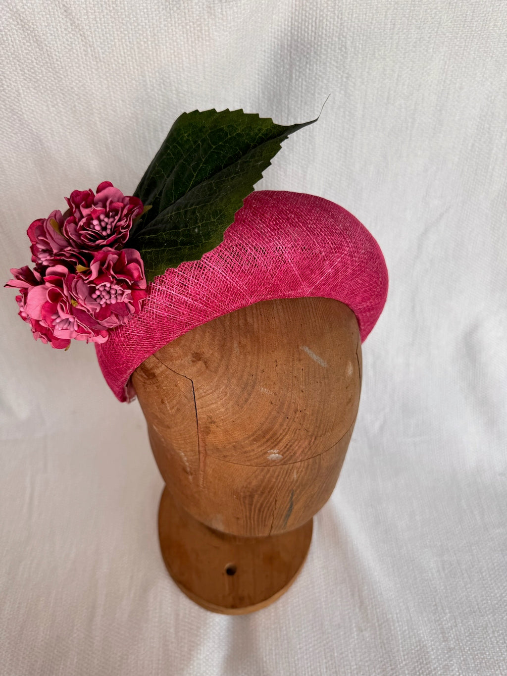 Serre-tête mariage - Fleurs et feuille - Fuchsia