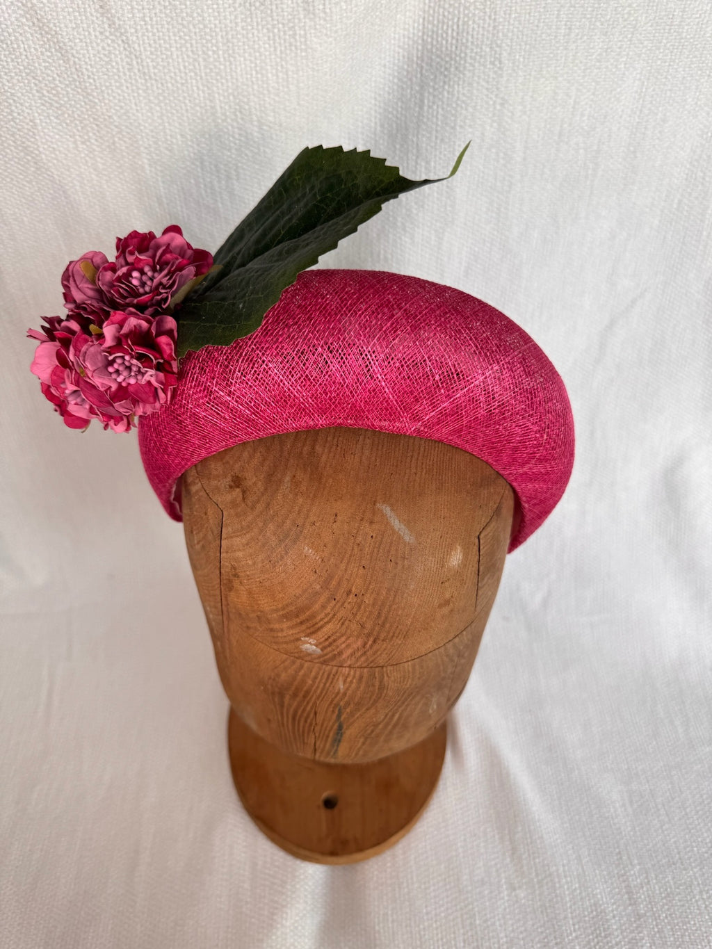 Serre-tête mariage - Fleurs et feuille - Fuchsia