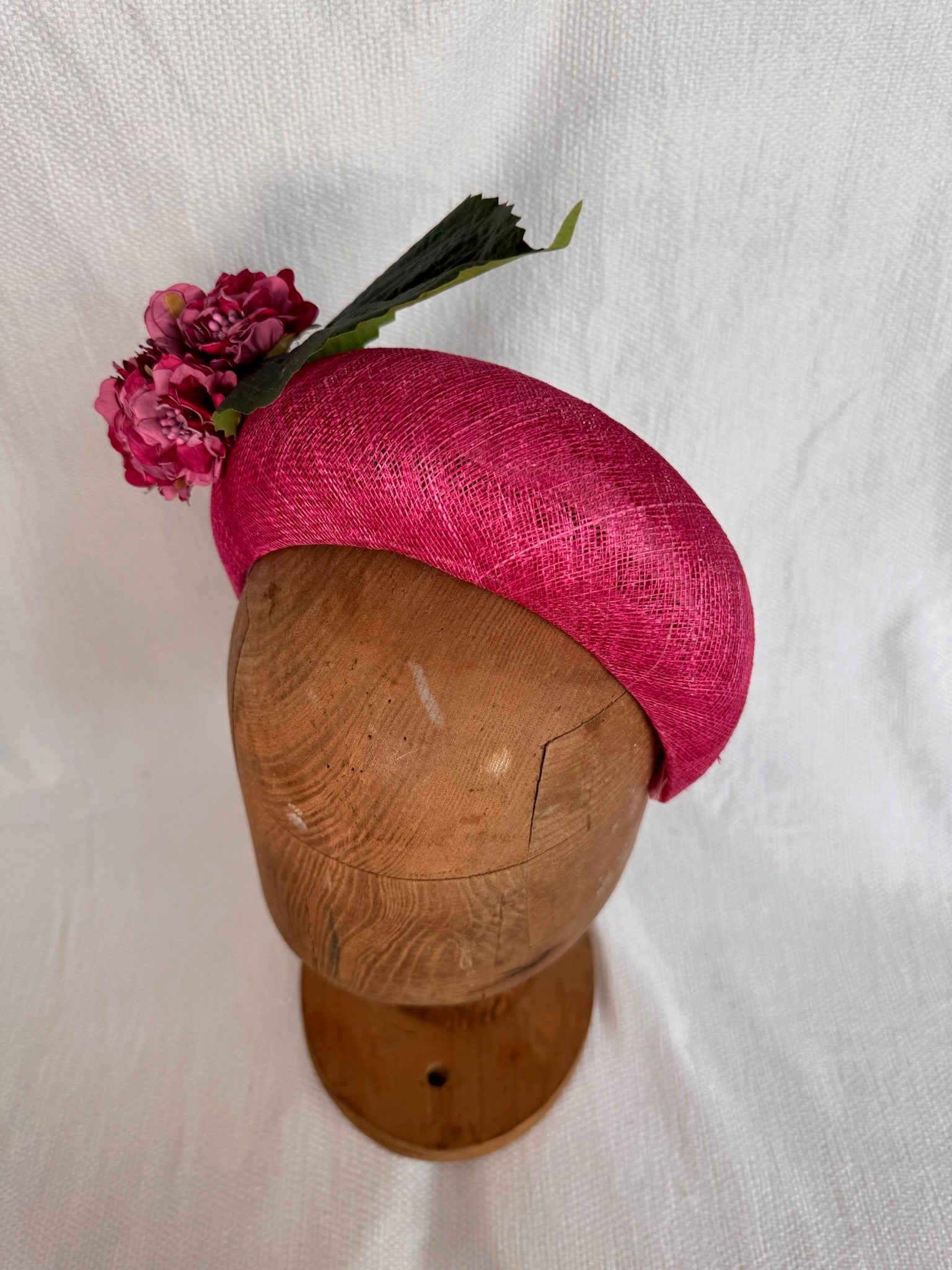 Serre-tête mariage - Fleurs et feuille - Fuchsia