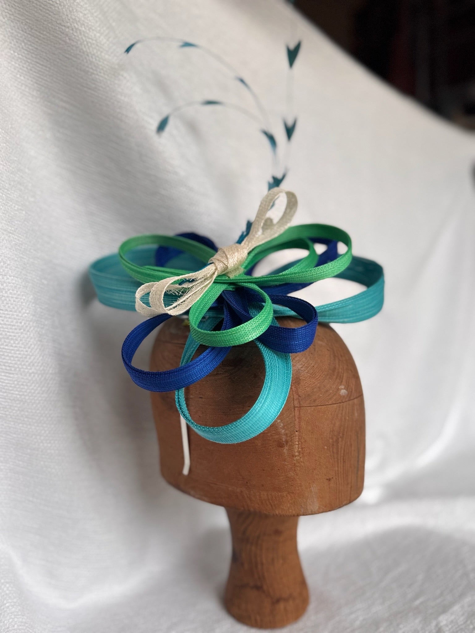 Serre-tête élégant tons bleu et vert