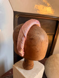 Serre-tête en abaca de soie rose et lurex